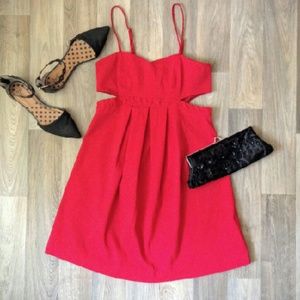 Red Cutout Party Dress, Urban Outfitters